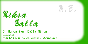 miksa balla business card